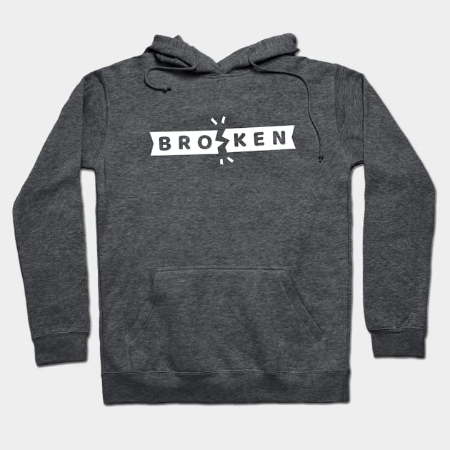 White Broken Label Hoodie by rustydoodle